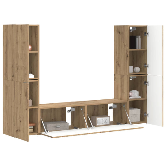 TV Cabinet Set 6 pcs Artisan Oak Engineered Wood