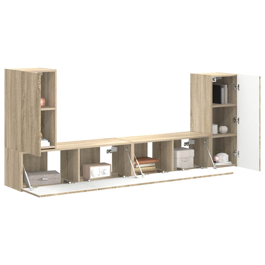 TV Cabinet Set 4 pcs Sonoma Oak Engineered Wood