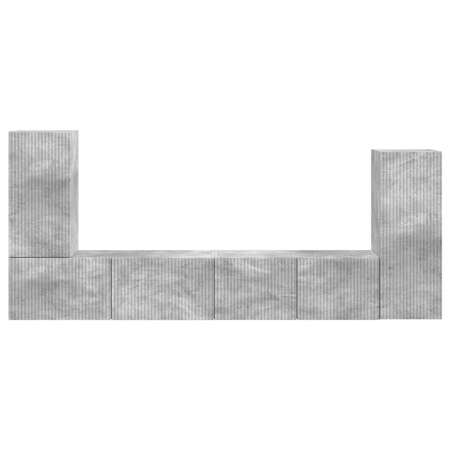 TV Cabinet Set 4 pcs Concrete Grey Engineered Wood