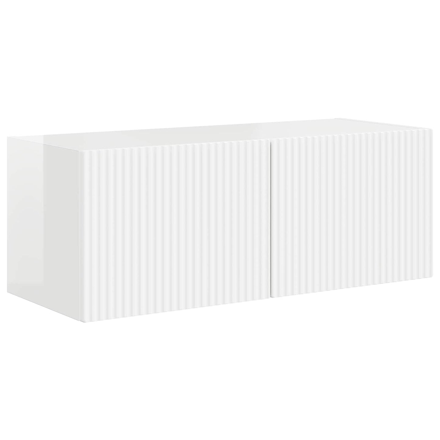 TV Cabinet Set 4 pcs High Gloss White Engineered Wood