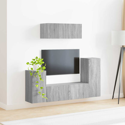 TV Cabinet Set 4 pcs Grey Sonoma Engineered Wood
