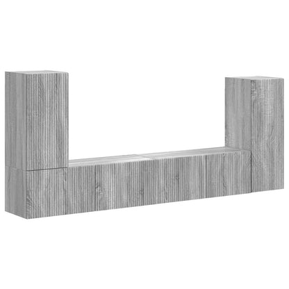 TV Cabinet Set 4 pcs Grey Sonoma Engineered Wood