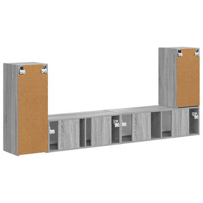 TV Cabinet Set 4 pcs Grey Sonoma Engineered Wood