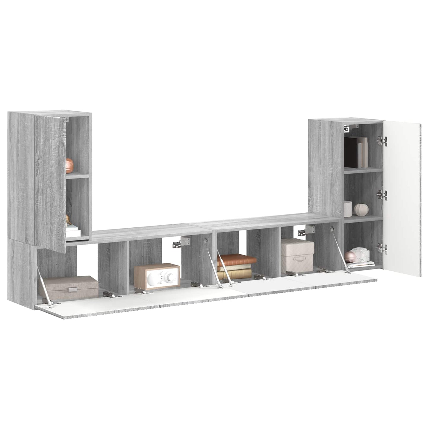 TV Cabinet Set 4 pcs Grey Sonoma Engineered Wood