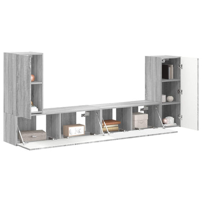 TV Cabinet Set 4 pcs Grey Sonoma Engineered Wood