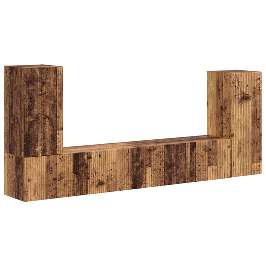 TV Cabinet Set 4 pcs Old Wood Engineered Wood