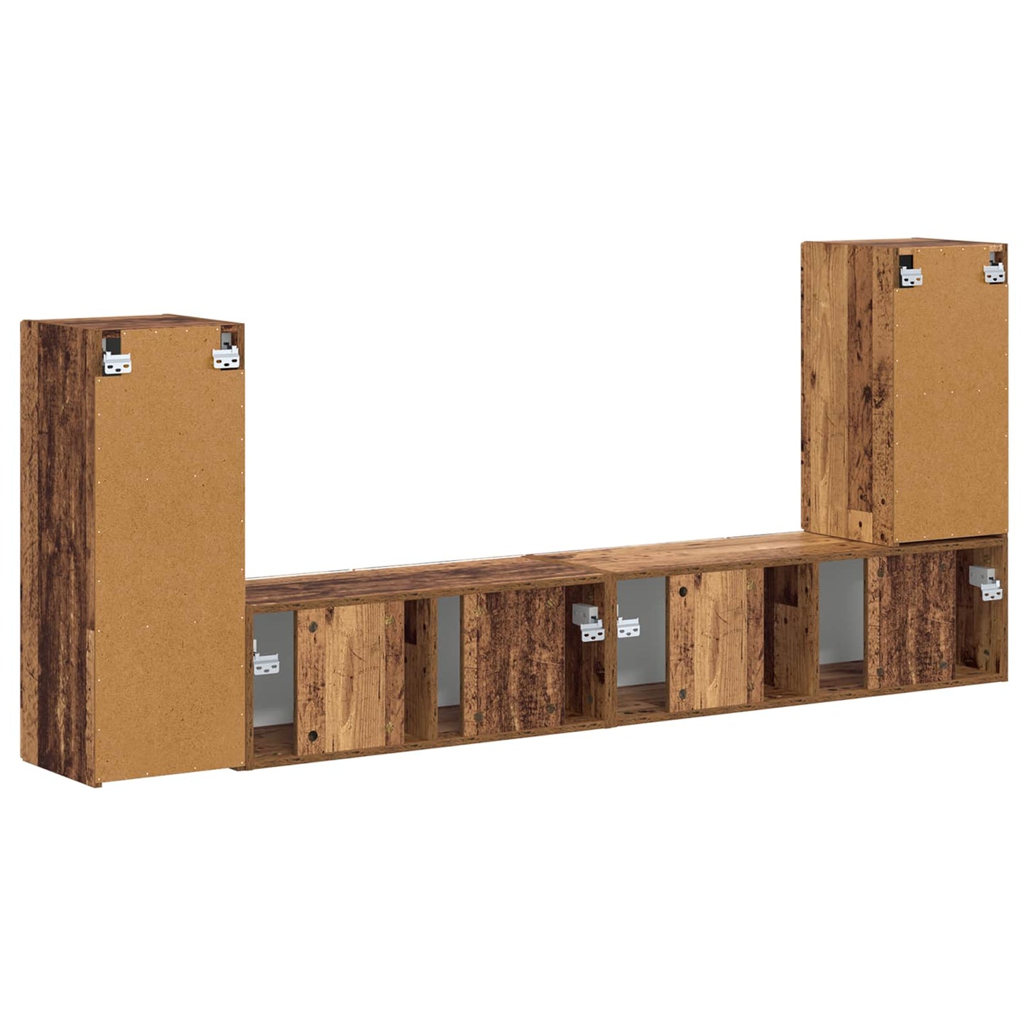 TV Cabinet Set 4 pcs Old Wood Engineered Wood