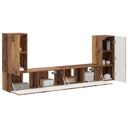 TV Cabinet Set 4 pcs Old Wood Engineered Wood
