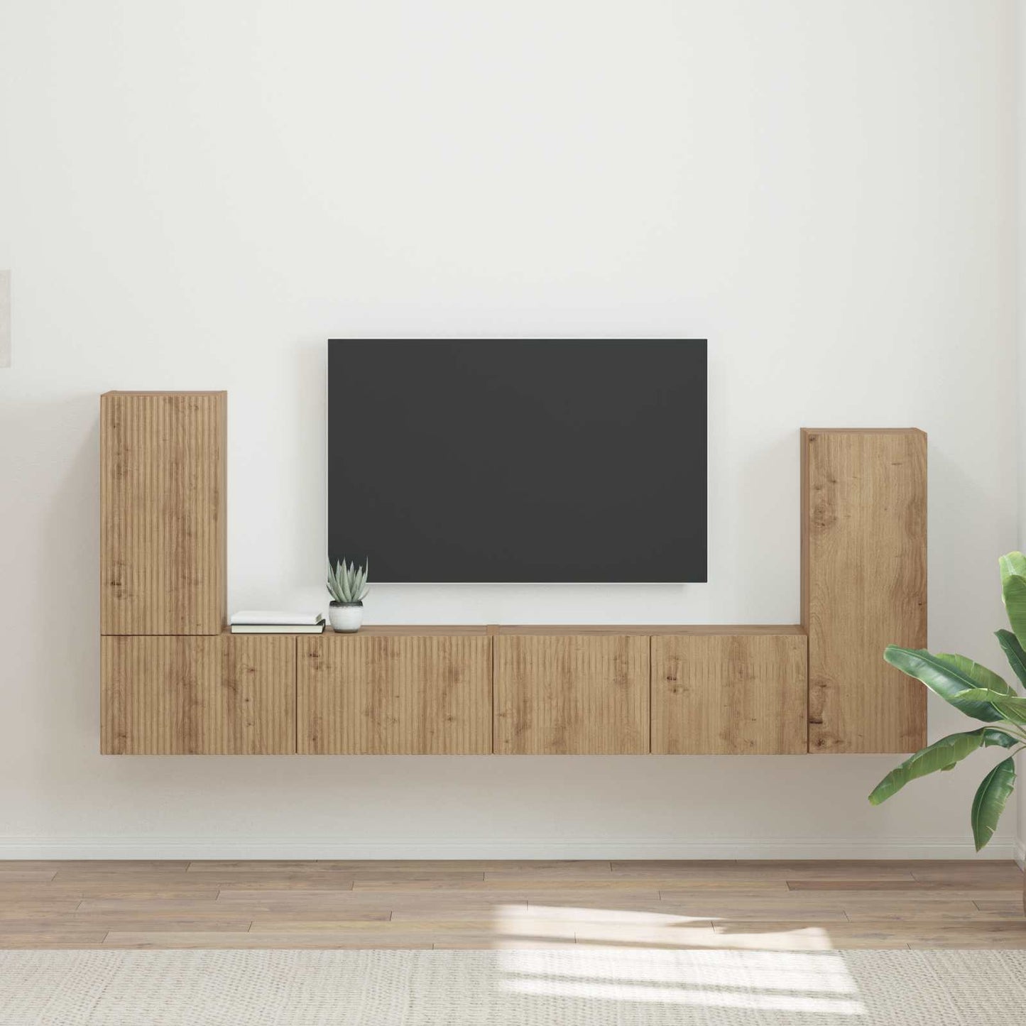 TV Cabinet Set 4 pcs Artisan Oak Engineered Wood