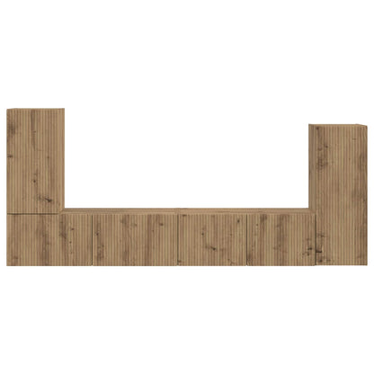 TV Cabinet Set 4 pcs Artisan Oak Engineered Wood