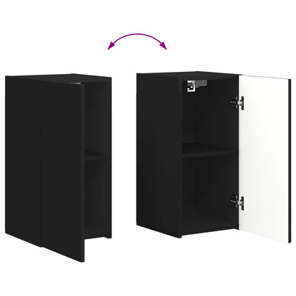 TV Cabinet Set 6 pcs Black Engineered Wood