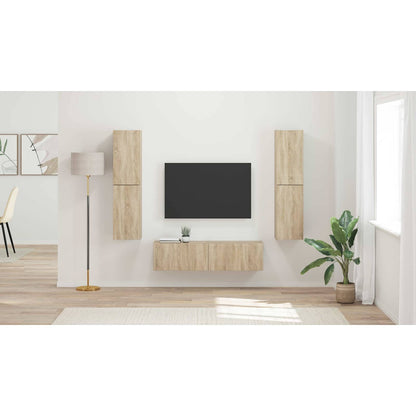 TV Cabinet Set 6 pcs Sonoma Oak Engineered Wood