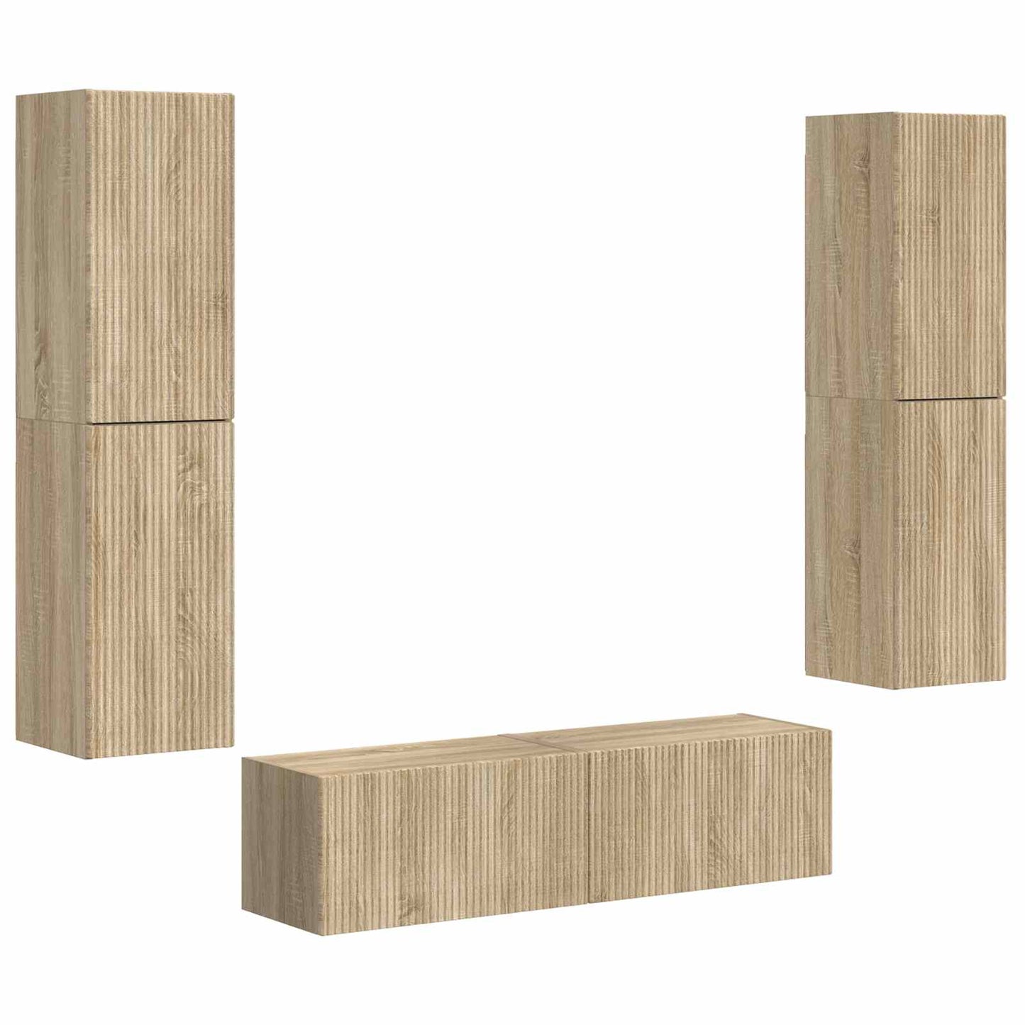 TV Cabinet Set 6 pcs Sonoma Oak Engineered Wood