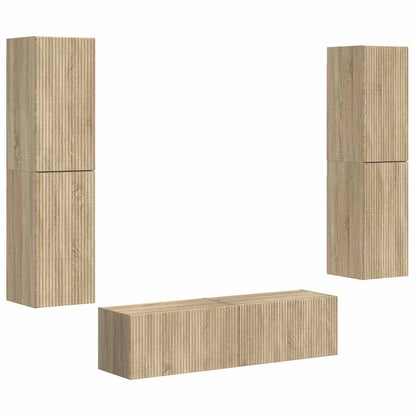 TV Cabinet Set 6 pcs Sonoma Oak Engineered Wood