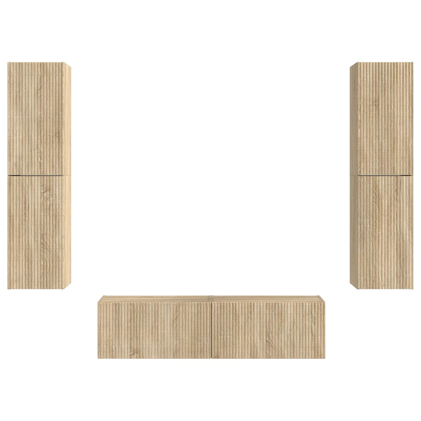 TV Cabinet Set 6 pcs Sonoma Oak Engineered Wood