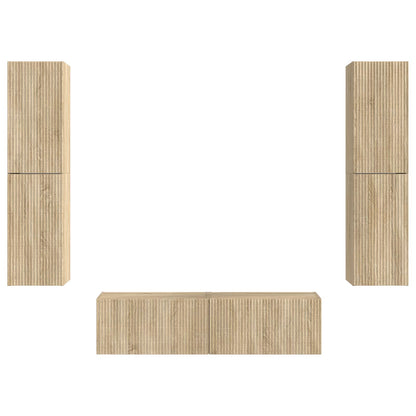 TV Cabinet Set 6 pcs Sonoma Oak Engineered Wood