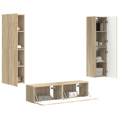 TV Cabinet Set 6 pcs Sonoma Oak Engineered Wood