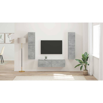 TV Cabinet Set 6 pcs Concrete Grey Engineered Wood