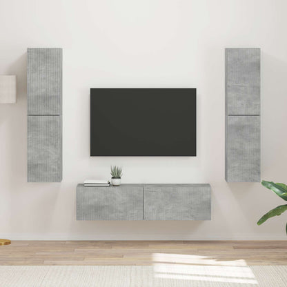 TV Cabinet Set 6 pcs Concrete Grey Engineered Wood