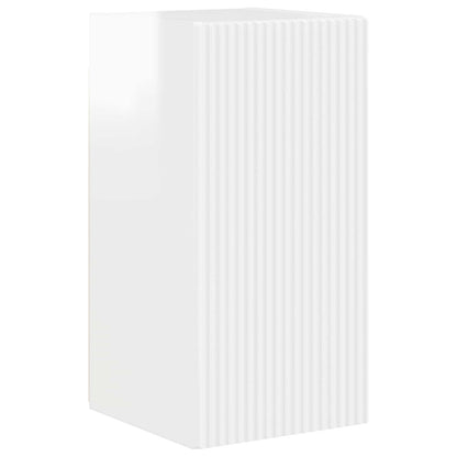 TV Cabinet Set 6 pcs High Gloss White Engineered Wood