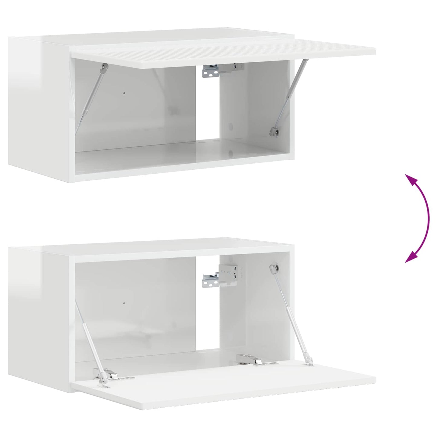 TV Cabinet Set 6 pcs High Gloss White Engineered Wood
