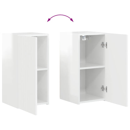 TV Cabinet Set 6 pcs High Gloss White Engineered Wood