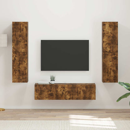 TV Cabinet Set 6 pcs Smoked Oak Engineered Wood