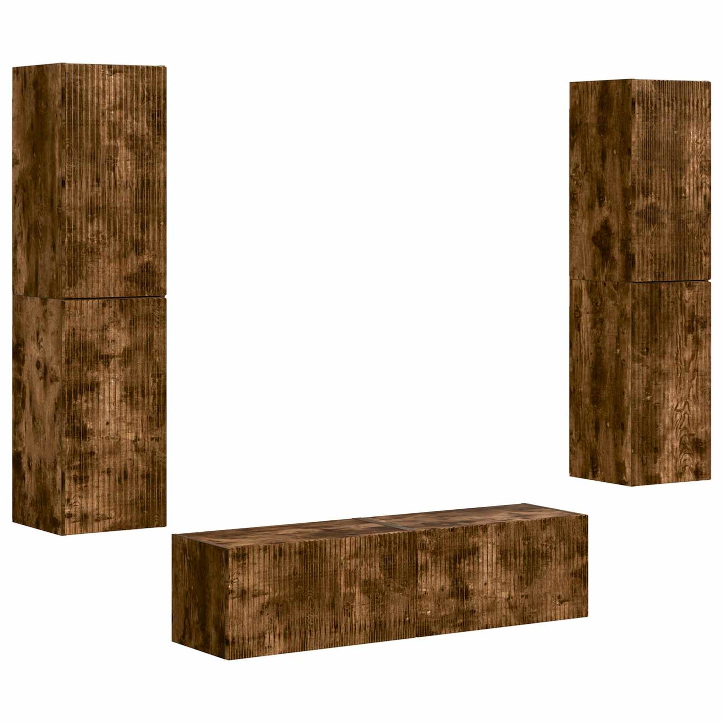 TV Cabinet Set 6 pcs Smoked Oak Engineered Wood