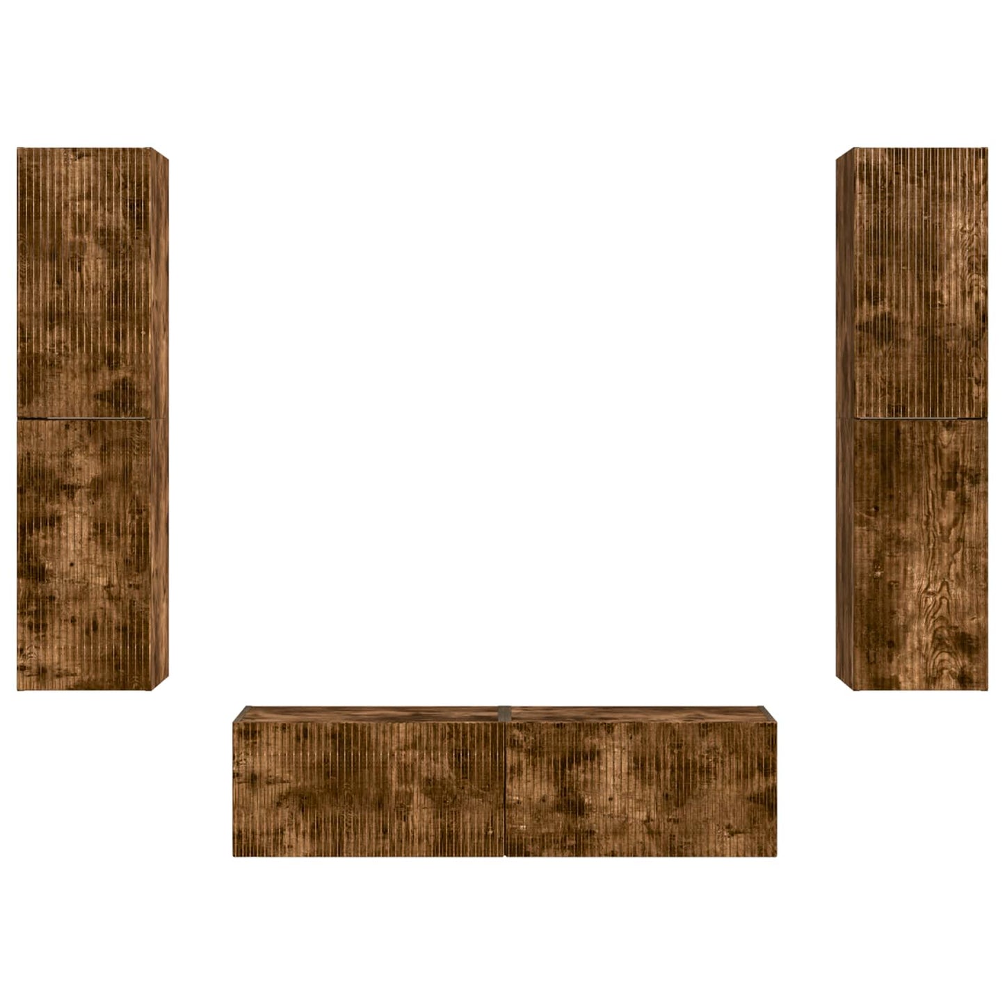 TV Cabinet Set 6 pcs Smoked Oak Engineered Wood