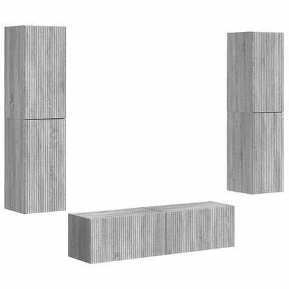 TV Cabinet Set 6 pcs Grey Sonoma Engineered Wood