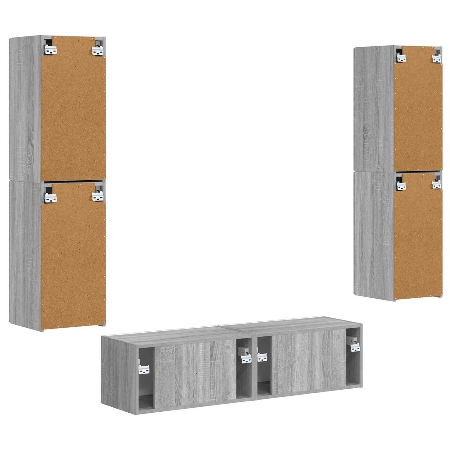 TV Cabinet Set 6 pcs Grey Sonoma Engineered Wood