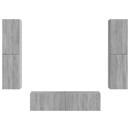 TV Cabinet Set 6 pcs Grey Sonoma Engineered Wood