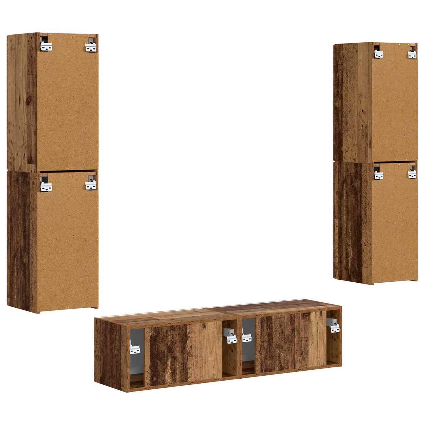 TV Cabinet Set 6 pcs Old Wood Engineered Wood