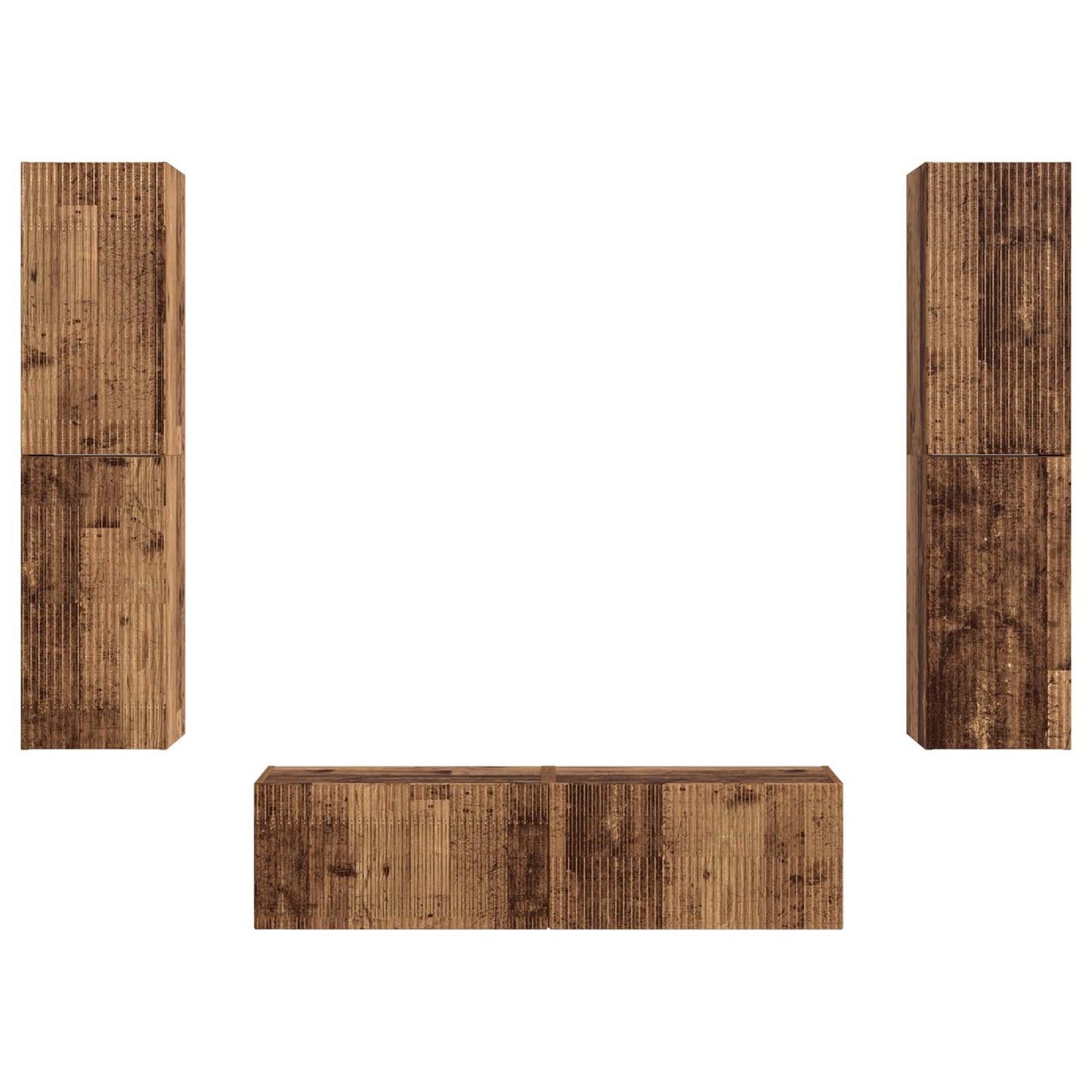 TV Cabinet Set 6 pcs Old Wood Engineered Wood