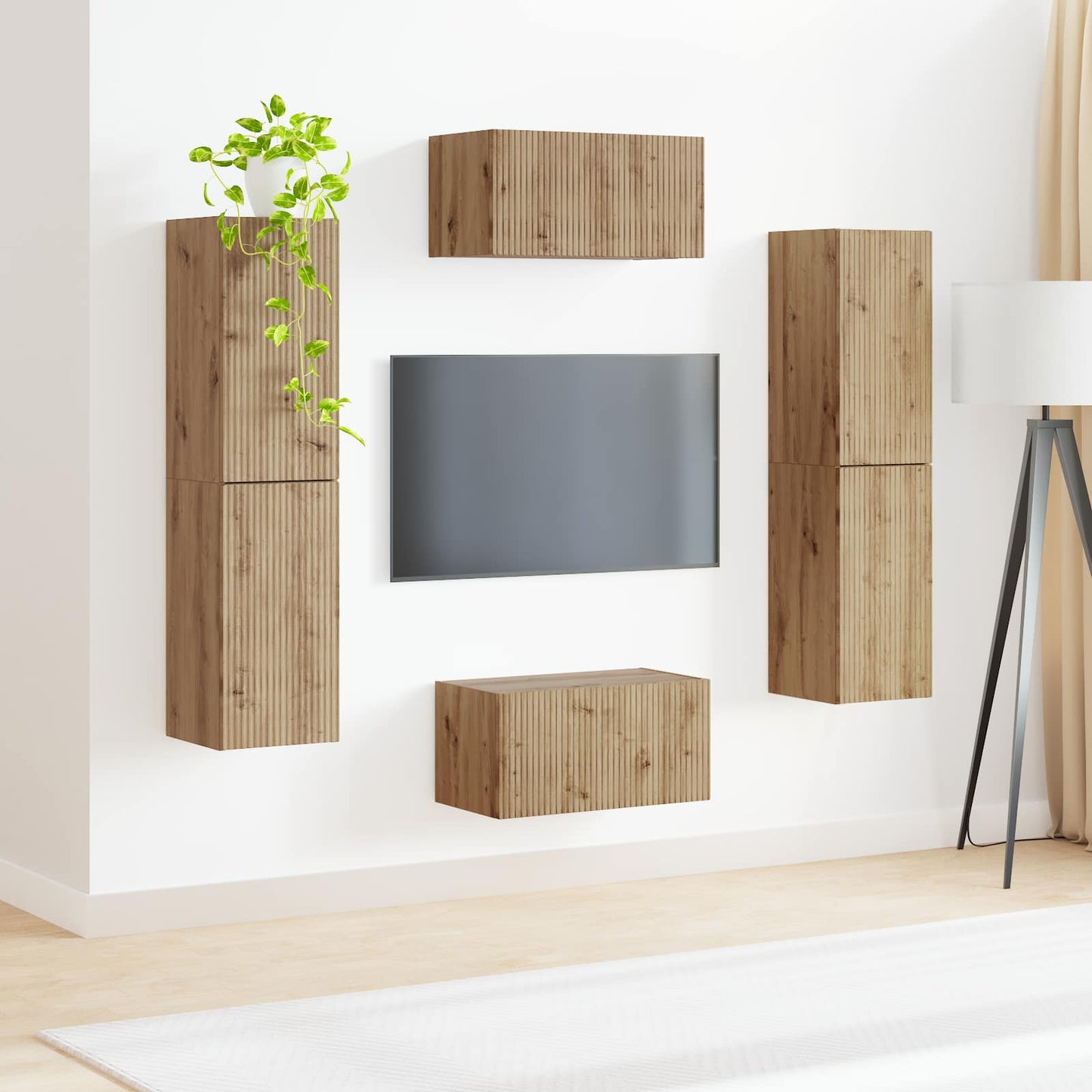 TV Cabinet Set 6 pcs Artisan Oak Engineered Wood