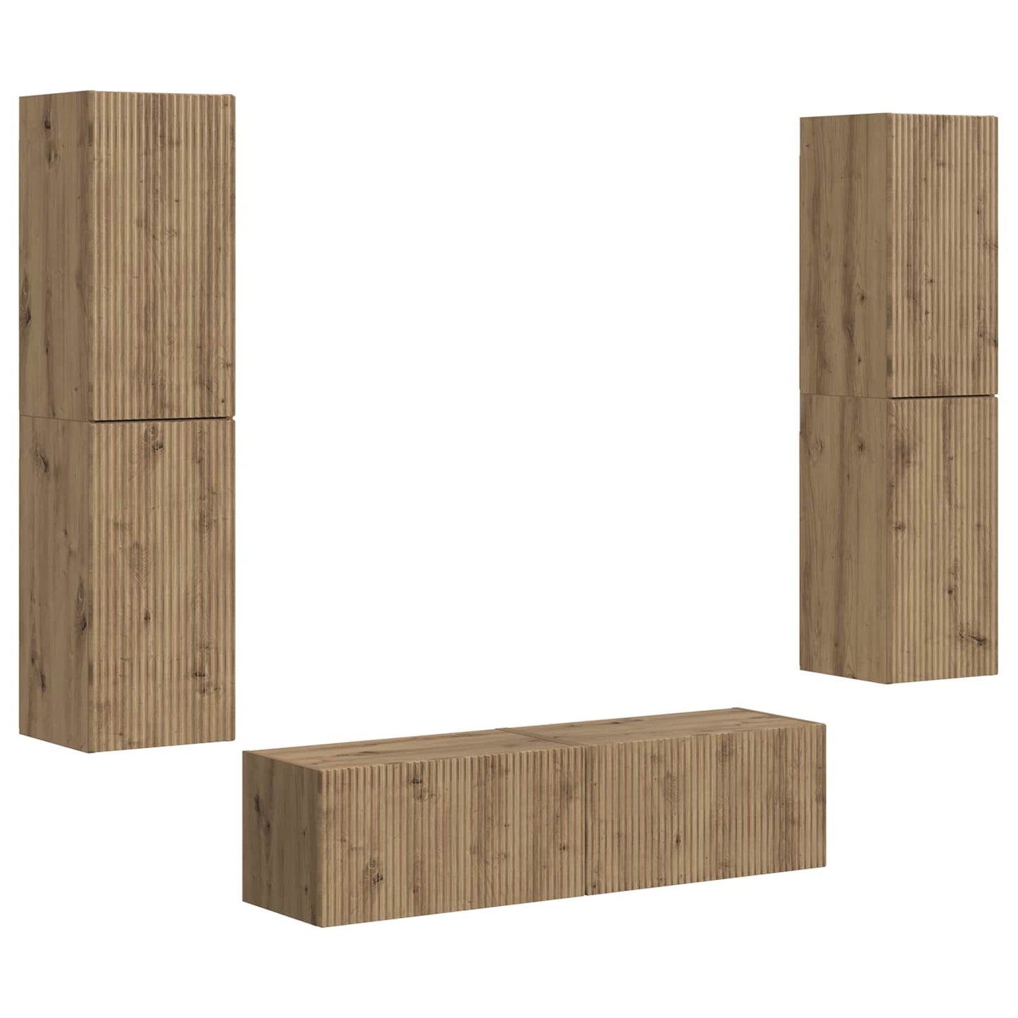 TV Cabinet Set 6 pcs Artisan Oak Engineered Wood