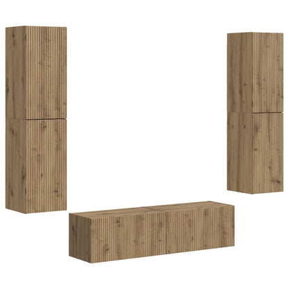 TV Cabinet Set 6 pcs Artisan Oak Engineered Wood