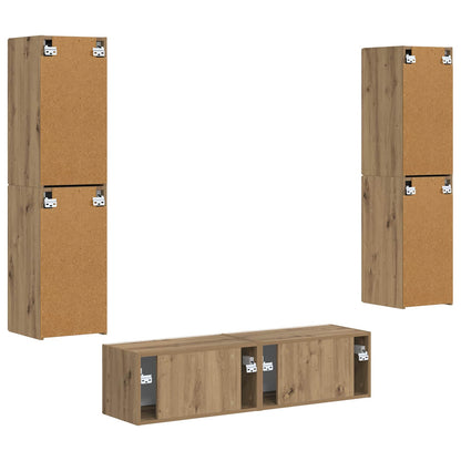 TV Cabinet Set 6 pcs Artisan Oak Engineered Wood
