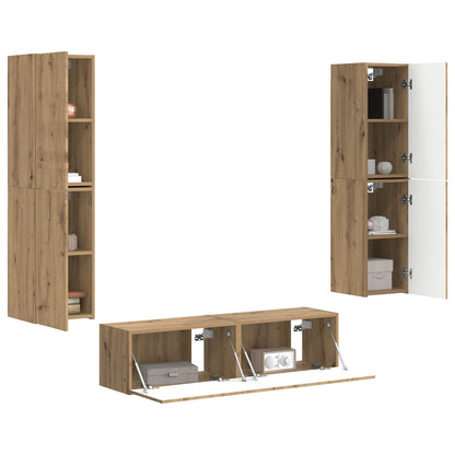 TV Cabinet Set 6 pcs Artisan Oak Engineered Wood