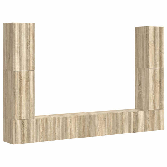 TV Cabinet Set 8 pcs Sonoma Oak Engineered Wood