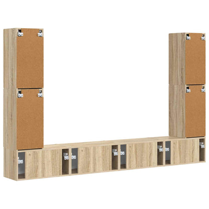 TV Cabinet Set 8 pcs Sonoma Oak Engineered Wood