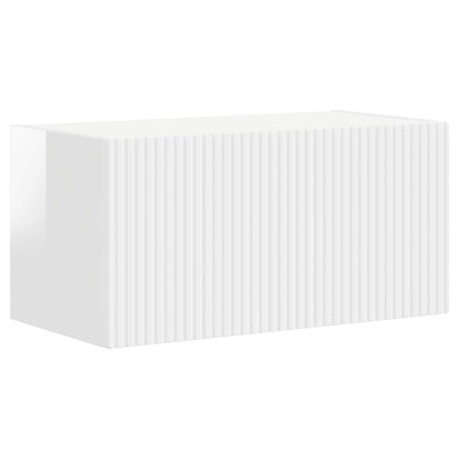 TV Cabinet Set 8 pcs High Gloss White Engineered Wood