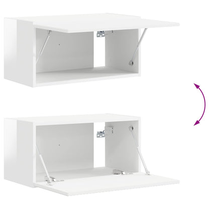 TV Cabinet Set 8 pcs High Gloss White Engineered Wood