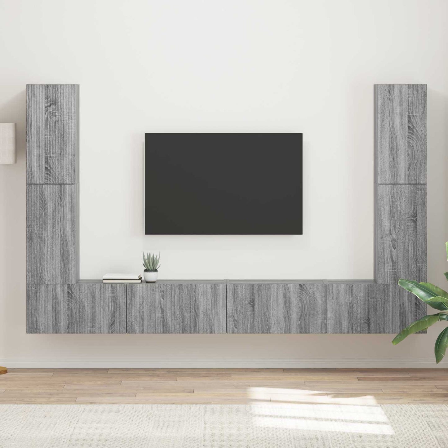 TV Cabinet Set 8 pcs Grey Sonoma Engineered Wood