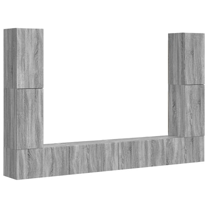 TV Cabinet Set 8 pcs Grey Sonoma Engineered Wood