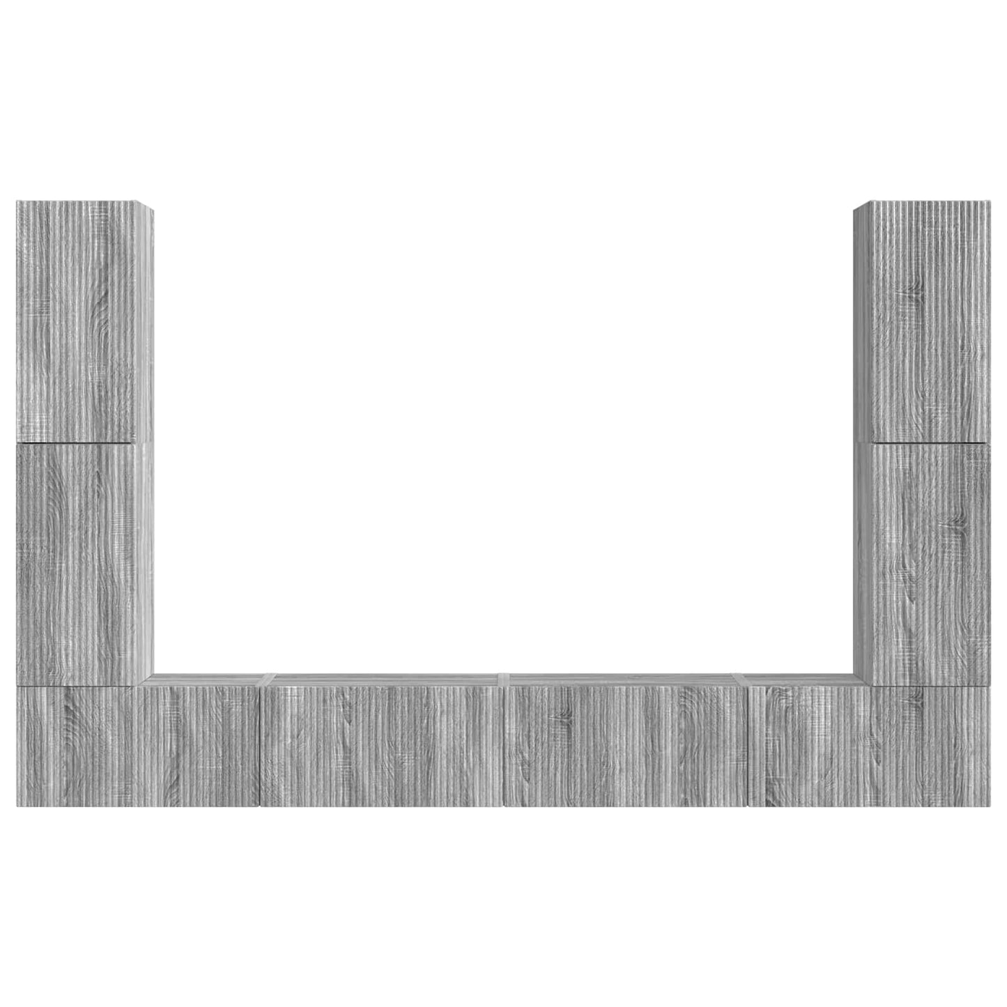 TV Cabinet Set 8 pcs Grey Sonoma Engineered Wood