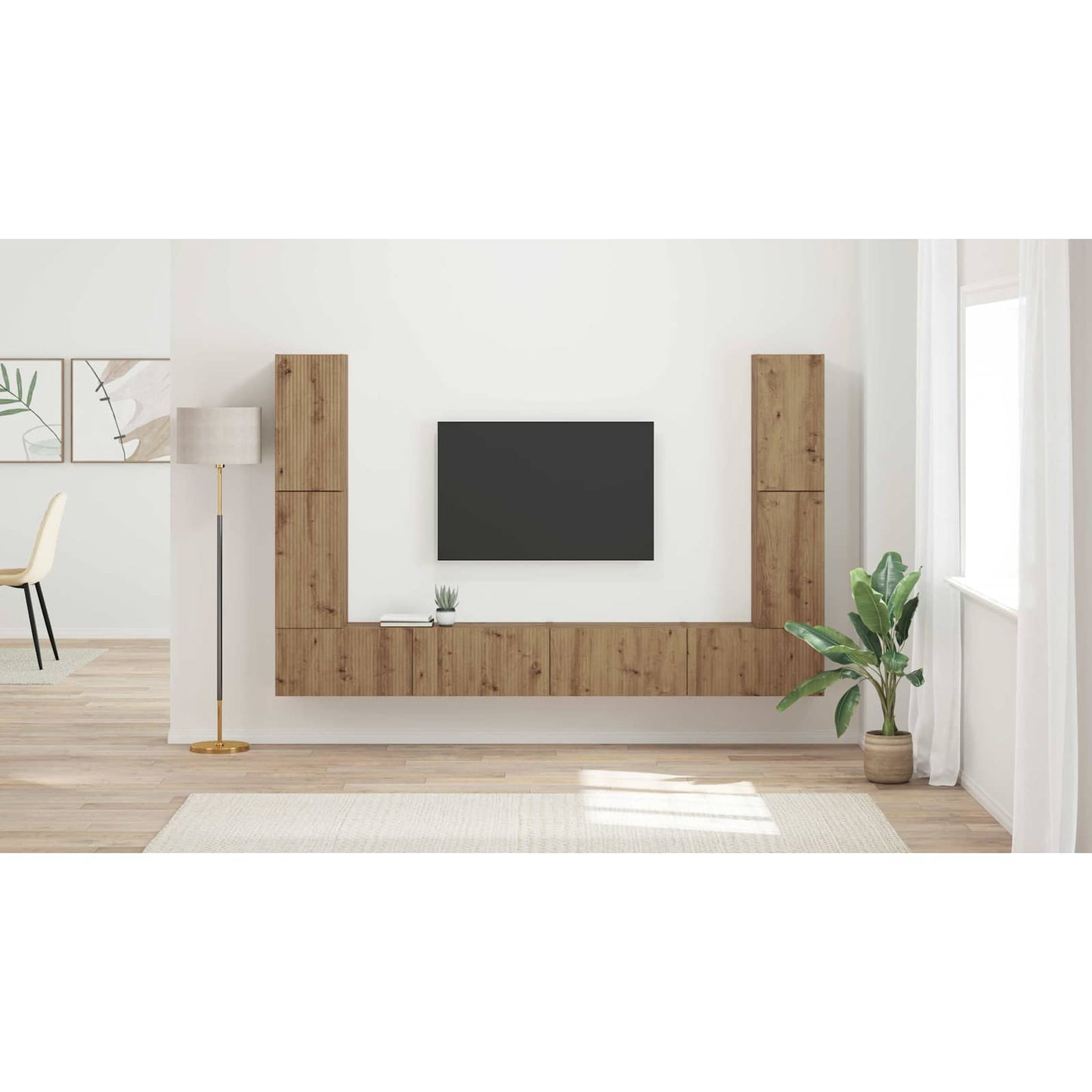 TV Cabinet Set 8 pcs Artisan Oak Engineered Wood