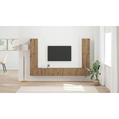 TV Cabinet Set 8 pcs Artisan Oak Engineered Wood