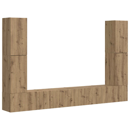 TV Cabinet Set 8 pcs Artisan Oak Engineered Wood
