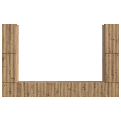 TV Cabinet Set 8 pcs Artisan Oak Engineered Wood